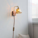 Axyaa Amber Glass LED Wall Lamp with Switch for Interior Decoration