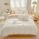 Axyaa Embroidered Waffle Cotton Queen Bedding Set with Sheets & Pillowcases