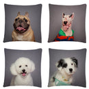 Axyaa Dog Art Print Polyester Cushion Cover for Home Sofa Car Decor