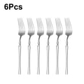 Axyaa Stainless Steel Cutlery Set - Knife, Fork, Spoon - 30Pcs Solid Color Dinnerware