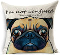 Axyaa French Bulldog Print Linen Throw Pillowcase for Home and Car Decor