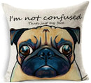 Axyaa French Bulldog Print Linen Throw Pillowcase for Home and Car Decor