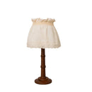 Axyaa Wooden Base LED Desk Lamp with Fabric Lampshade for Home and Restaurant Decor