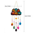 Flat Pumpkin, Bat, Witch Stained Acrylic Agate Pendant Window Hanging Suncatcher by Axyaa