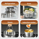 Axyaa Stainless Steel Fridge Fresh-keeping Container, Stackable & Microwave Safe