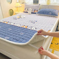 Axyaa Plush Velvet Mattress Topper Quilted Cover Bed Mat Linen Protection Pad