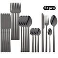 Axyaa 24Pcs Gold Cutlery Set Stainless Steel Flatware Dinnerware Kitchen Tableware