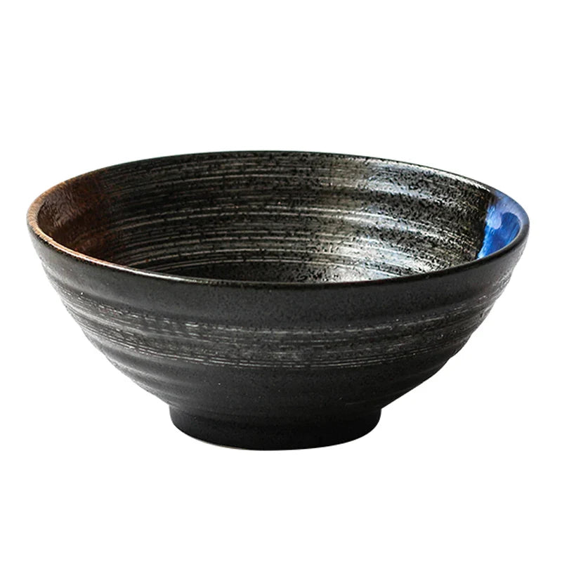 Axya 7.5 Inch Ceramic Ramen Bowl Set - Retro Style Dinnerware and Mixing Bowl