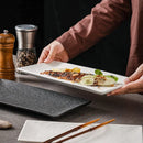 Axyaa Ceramic Sushi Plate: Rectangular Restaurant Tableware for Sashimi & Desserts