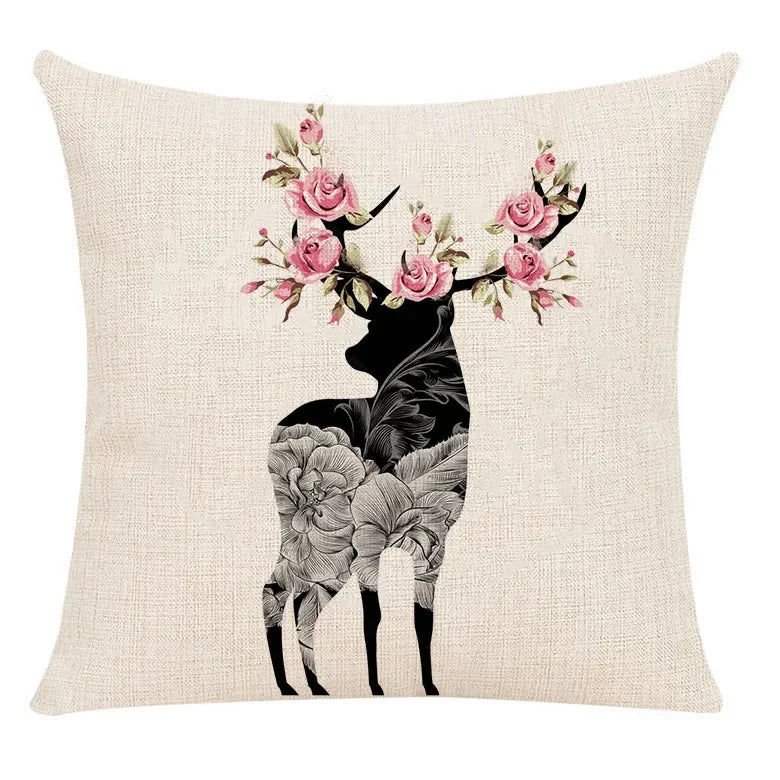 Milu Deer Pattern Print Pillow for Home Decor by Axyaa