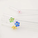 Axyaa Flower Glass Straw Set for Festivals, Parties, Weddings, and Bars