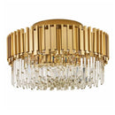 Axyaa Postmodern Crystal LED Chandelier in Silver/Gold Stainless Steel