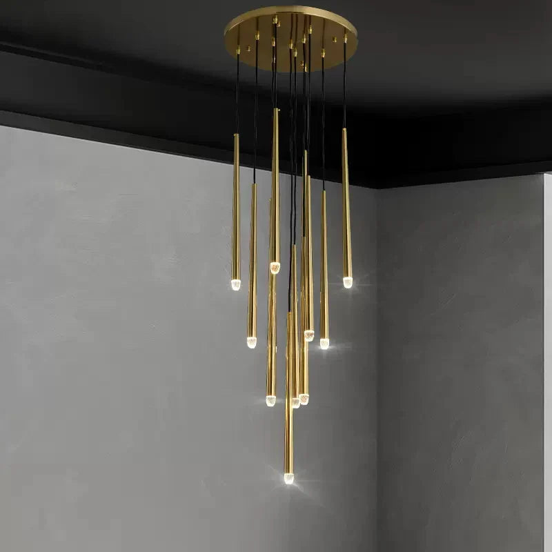 Axyaa Crystal LED Chandelier for Living Room, Dining Room, and Staircase