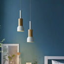 Axyaa Nordic Wood Pendant Lights Modern Macaron LED Hang Lamp Kitchen Bar Loft E27