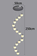 Axyaa Crystal Chandelier Stair Pendant Lamp Living Room Lighting