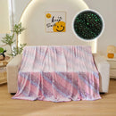 Axyaa Rainbow Unicorn Pegasus Star Flannel Blanket, Machine Washable, Printed, Household Blanket