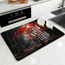 Axyaa Autumn Scenery Drain Pad: Absorbent & Anti-slip Dry Mat for Dishes & Cups