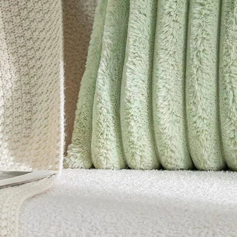 Axyaa Faux Rabbit Fur Throw Pillow Cover Soft Cozy Decorative for Sofa Bed