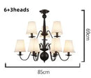 Axyaa Black Iron Chandelier with Cloth Lampshade, E14 Candle Light Holder