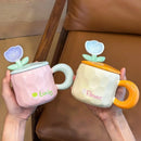 Axyaa Hand-Painted Flower Ceramic Tea Cup - Creative Gift for Her