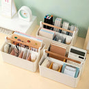 Axyaa Desktop Pen Holder Organizer for Office with Large Capacity Storage Basket
