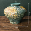 Axyaa Retro Chinese-style Porcelain Flower Vase Set - Earthenware & Kiln-transformed Accessories