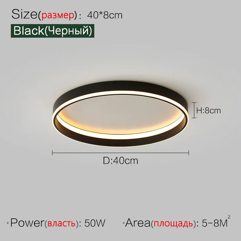 Axyaa Bedroom Ceiling Lamp LED Modern Minimalist Nordic Master Bedroom Lighting