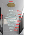 Axyaa Crystal Chandelier Stair Pendant Living Room Lighting Modern Interior Light