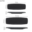 Axyaa Rock Texture Ceramic Sushi Dessert Plate Set for Molecular Cuisine Restaurant
