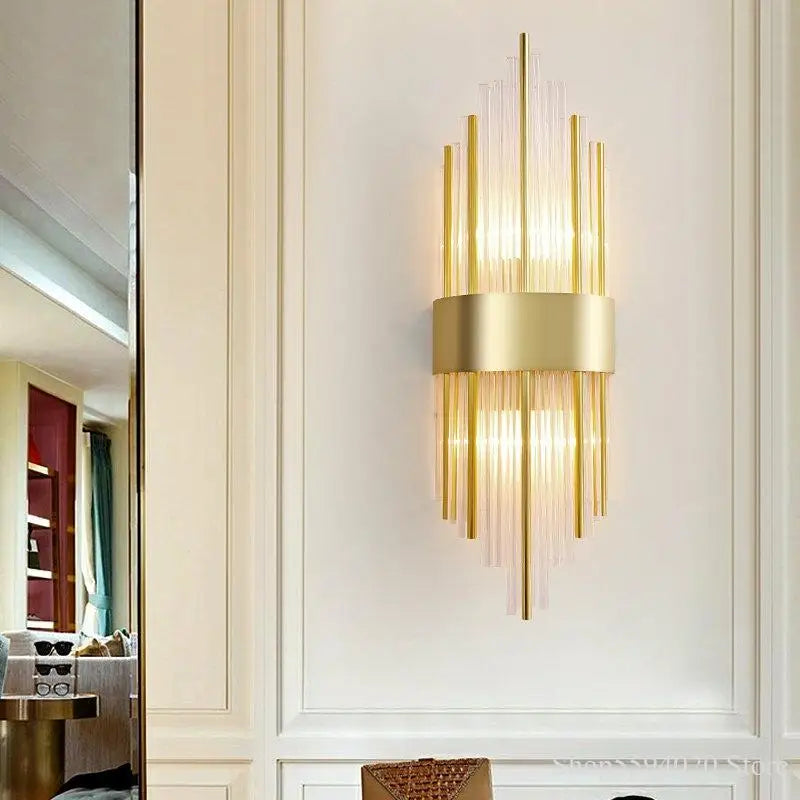 Axyaa Nordic Crystal Wall Lamp: Elegant LED Wall Light for Living Room & Bedroom
