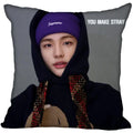 Axyaa Satin Hwang Hyunjin Pillow Cover - Decorative Bedroom Office Pillowcase Square Zipper Case