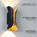 Axyaa Aluminum LED Sconce Wall Lamp: Modern Waterproof Indoor Outdoor Warm Light