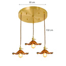 Nordic Lotus Leaf Pendant Light, Axyaa Glass Lamp for Bedroom, Dining, Kitchen - Green/Brown