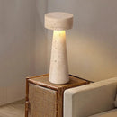 Axyaa Travertine LED Table Lamp for Indoor Decor, Natural Stone Desk Light for Home Décor