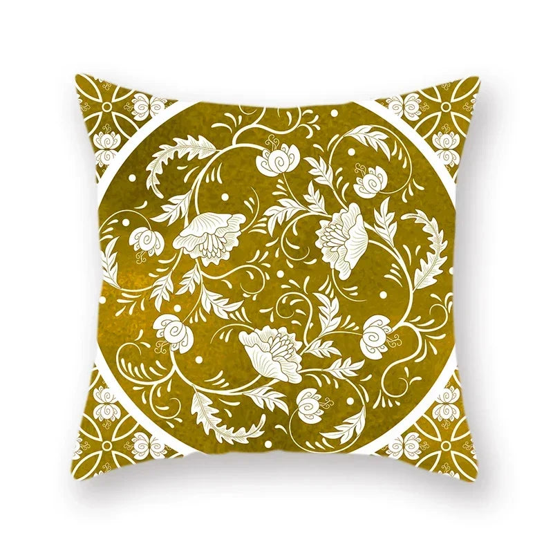 Axyaa Yellow Mandala Ethnic Pattern Cushion Cover 45x45cm
