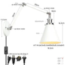 Axyaa Industrial Lens Vintage Loft Wall Lamp with Swing Arms and Pull Chain Switch