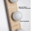 Axyaa Yellow Travertine Stone Wall Lamp with LED Sconce