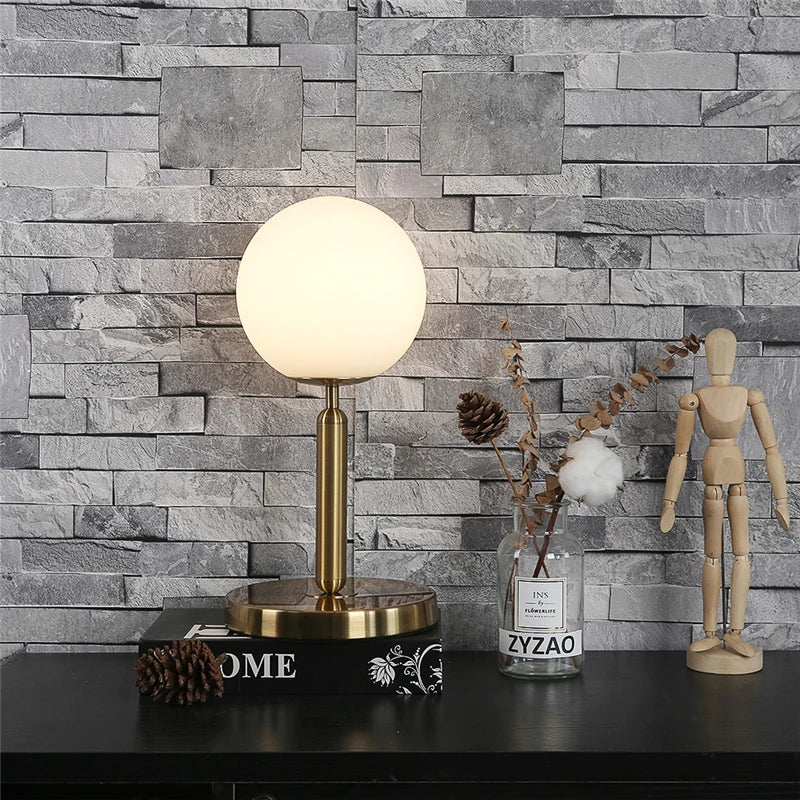 Axya Glass Ball LED Table Lamp for Bedroom and Study