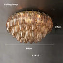 Axyaa Amber Glass Ceiling Lights - Retro Bronze Chandelier for Home Decoration