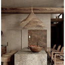 Axyaa Ratten E27 Led Pendant Light: Japan Style Metal Dining Room Hanging Lamp