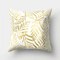 Golden Leaf Tropical Pillow Cover for Home Decor by Axyaa