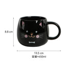 Axyaa Crown Cat Ceramic Mug with Lid Spoon - Cute Cartoon Coffee Cup