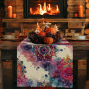 Axyaa Watercolor Mandala Flower Lines Table Runner