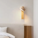 Axyaa Rotatable Wood & Stone Indoor Wall Sconce for Bedroom & Parlor