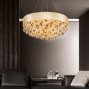 Axyaa Circular Crystal Chandelier: Modern Design for Living Room, Hotel Lobby, Kitchen Island