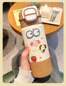 Axyaa Kids Stainless Steel Animal Thermos Water Bottle with Straw