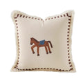 Embroidered Animal Cushion Cover 45x45cm by Axyaa - Puppy Horse Panda Bunny Zebra