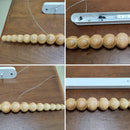 Axyaa Modern Wooden Beads LED Pendant Lamp Dimmable Long Linear Light for Kitchen Island and Dining Room