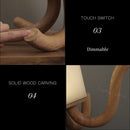 Axyaa Octopus Wood+Marble Table Lamp Touch Control LED Lighting for Indoor Decor