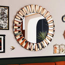 Axyaa Round Wall Accent Mirror 60/80cm for Entrance Hallway Bathroom